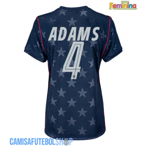 Camisa de time de futebol Estados Unidos Tyler Adams #4 Replicas 2º Equipamento Feminina Mundo 2026 Manga Curta